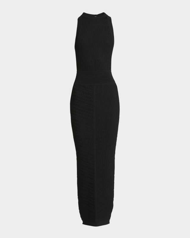 Halter Open-Back Knit Maxi Dress
